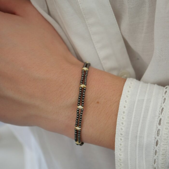 bracelet femme double rang en argent