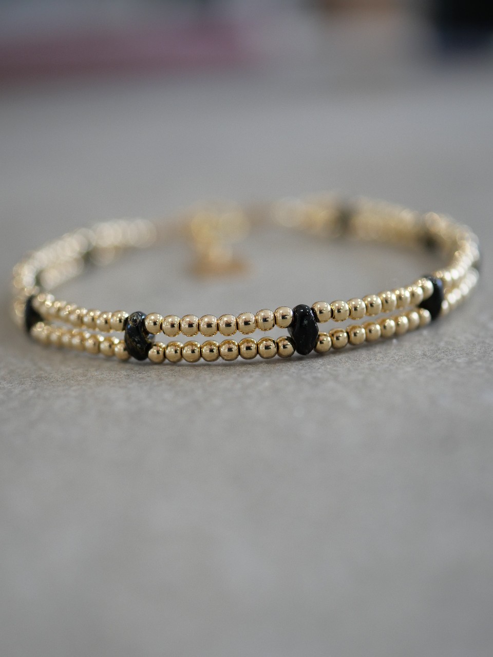 Bracelet Arlette 10 Bracelet double rang, fin en or laminé, gold filled