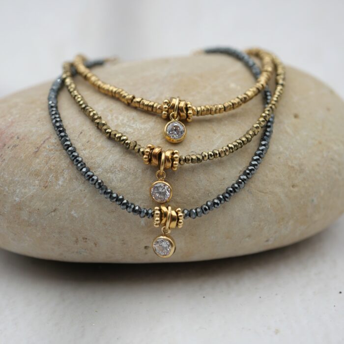 bracelet fin femme pierres naturelles gold filled