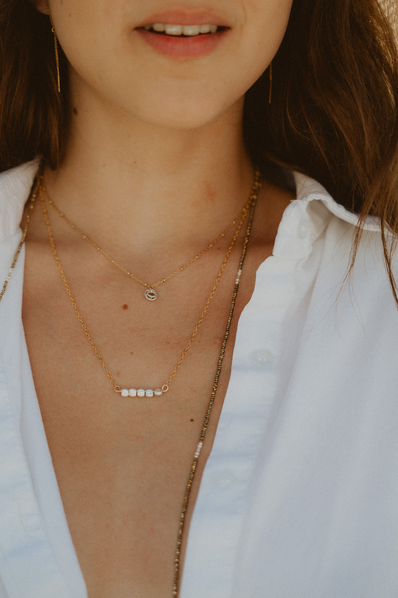 Collier Naty 2 Collier fin femme en argent 925 et or laminé