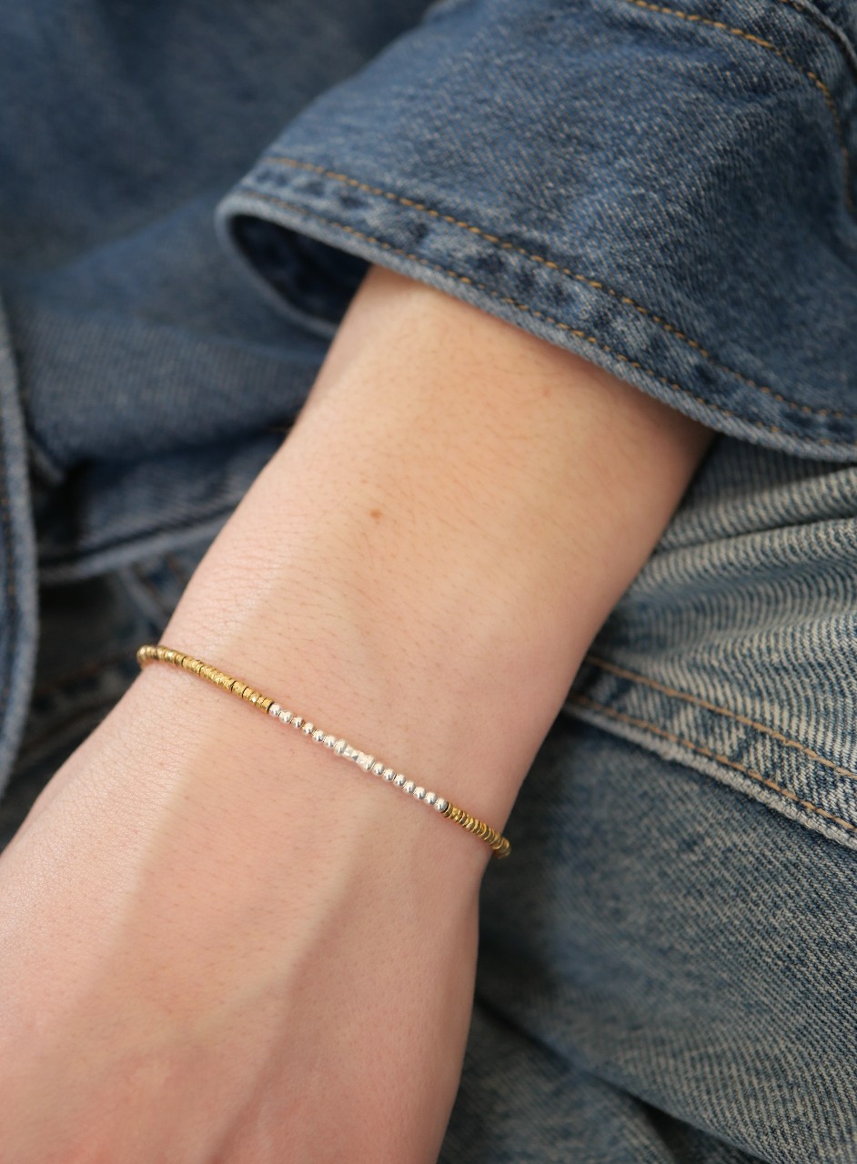 Bracelet fin en pierres naturelles et argent 925