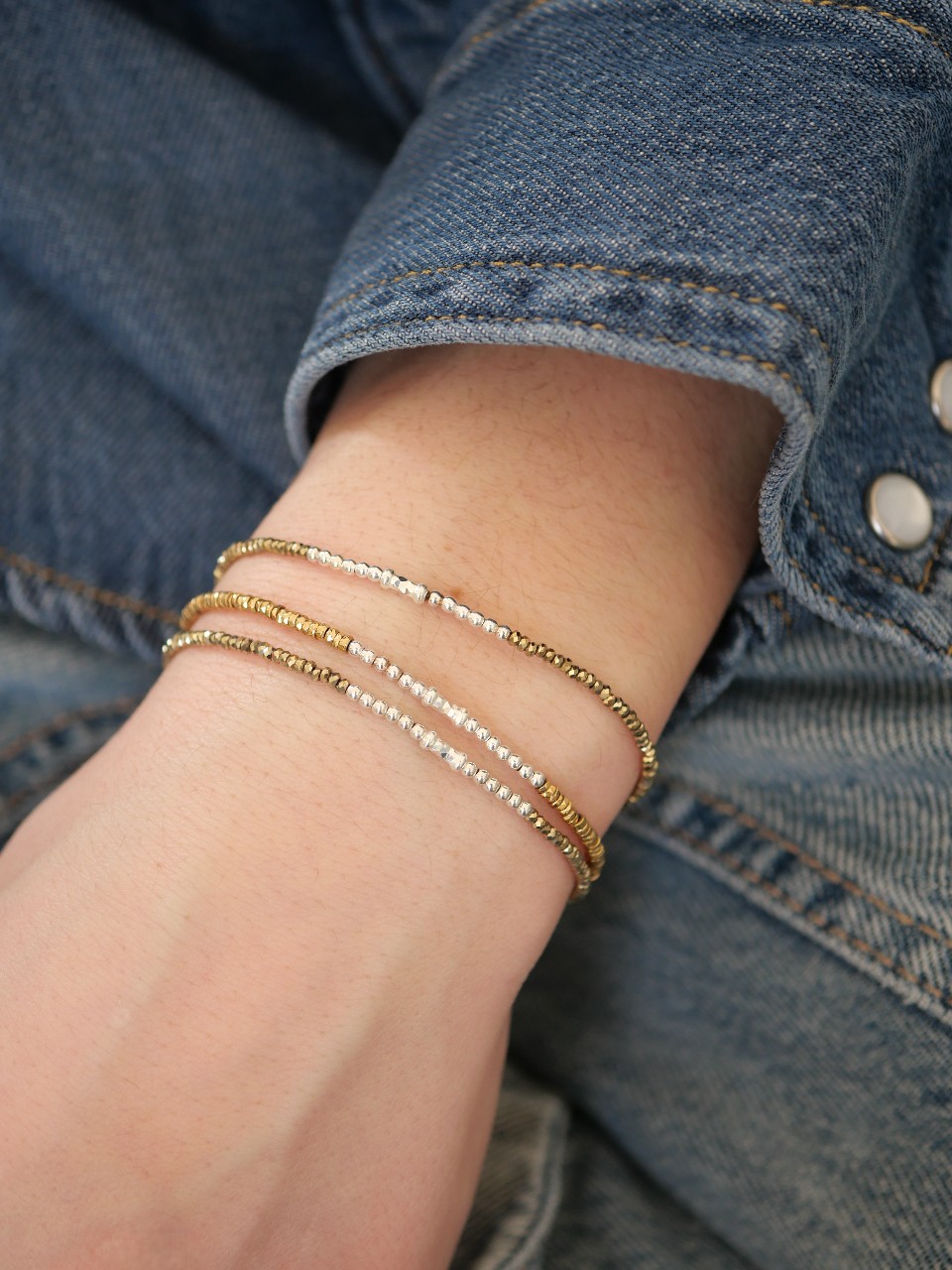 bracelet fin en pierres naturelles et argent 925