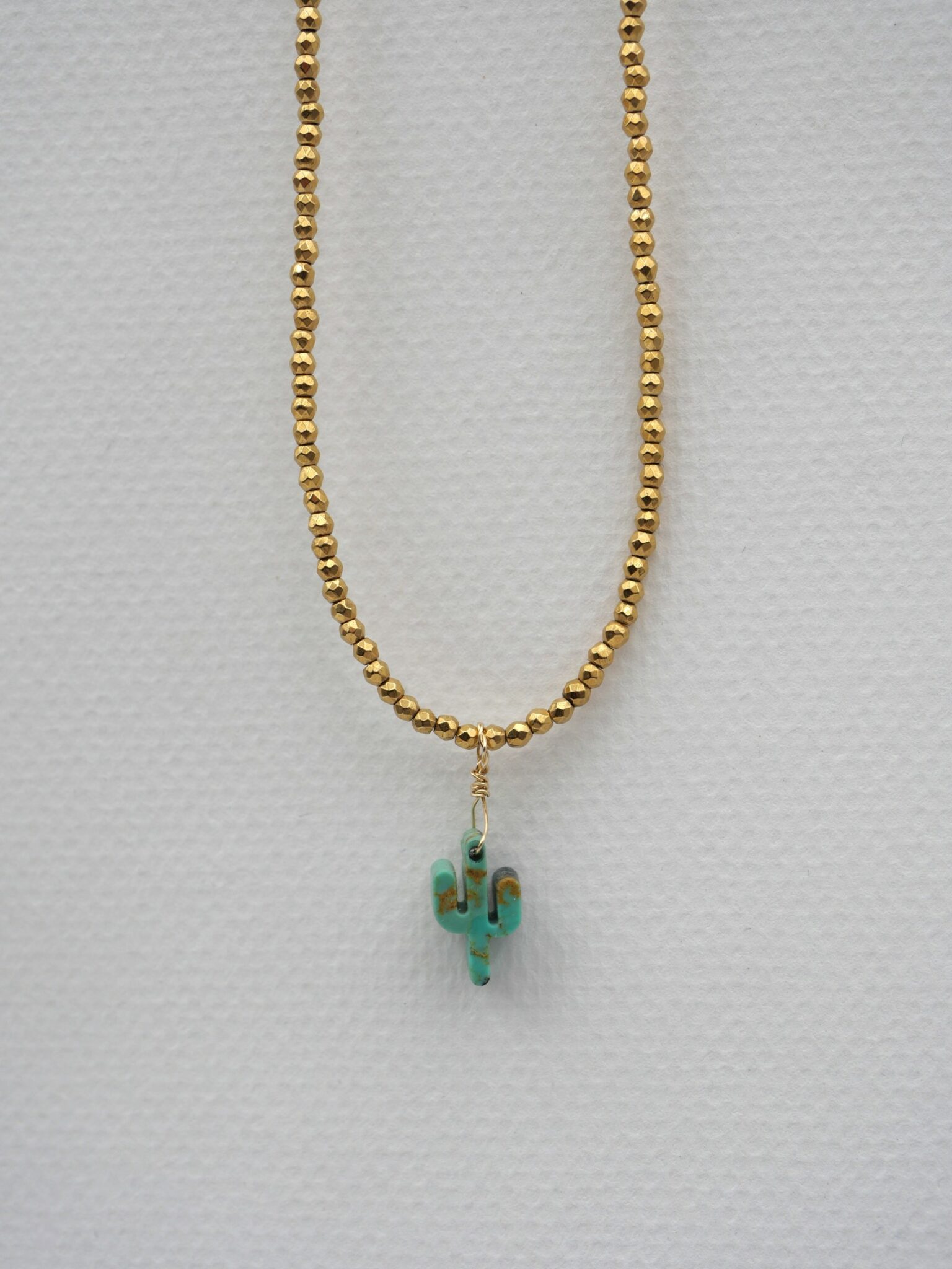 Collier Sonora 2 Collier femme en hématite dorée et turquoise