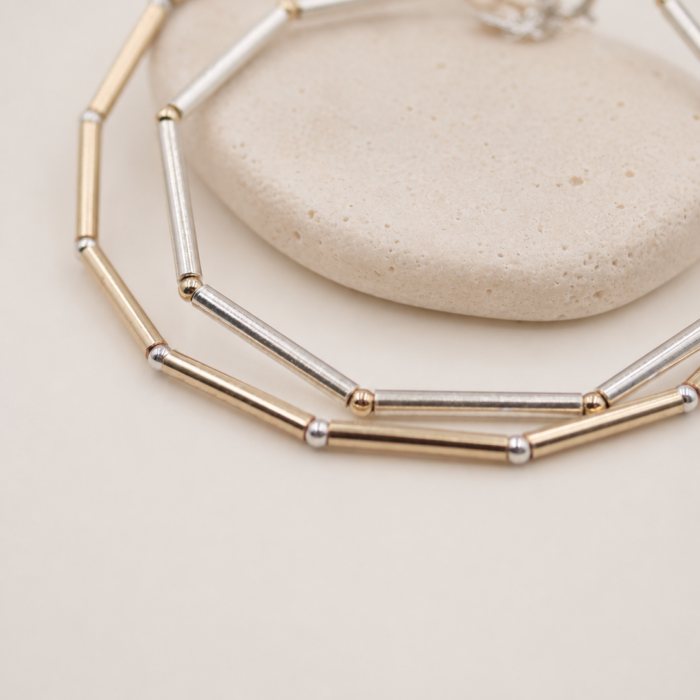 Bracelet Nova bicolore en or laminé et argent 925 – Loumaé Bijoux