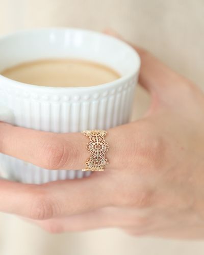 bague ajustable plaquée or 3 microns