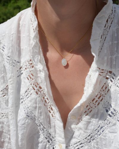 collier femme en gold filled et nacre