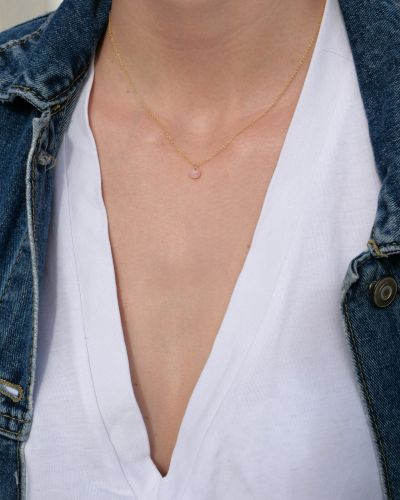 collier fin en gold filled et pierres semi précieuses