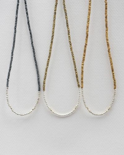 Collier fin femme en hématite et argent 925