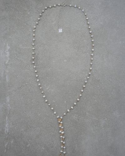 Collier long femme en argent 925 et perle