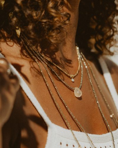 Collier Diva hématite pendentif quartz goutte bijou fin femme élégant