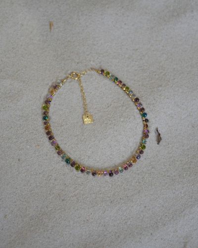 bracelet de cheville en Gold filled, et perle