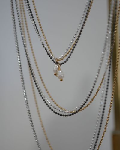 collier fin femme triple rang perle de culture