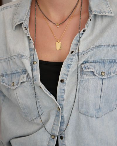 sautoir fin en pierres naturelles