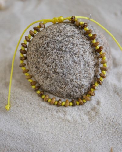 Bracelet homme ajustable en pierres naturelles et sur cordon