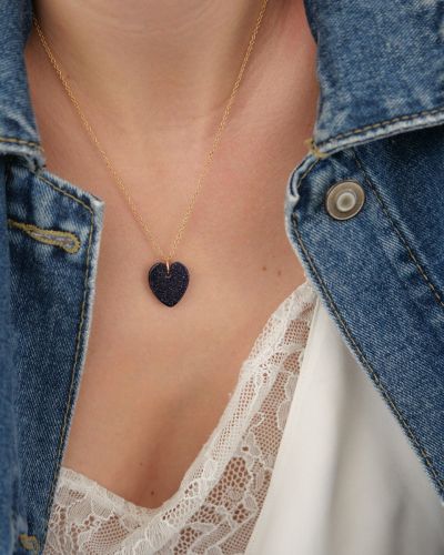collier femme en pierres bleues