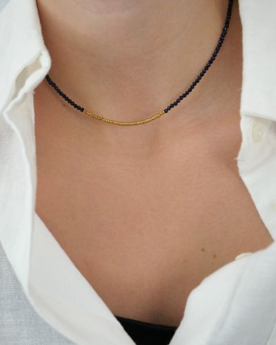 collier ras de cou en pierres semi precieuses