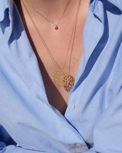 collier long plaqué or 3 microns